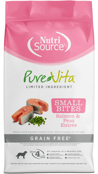 PureVita Small Bites Grain Free Salmon & Peas Recipe Dry Dog Food