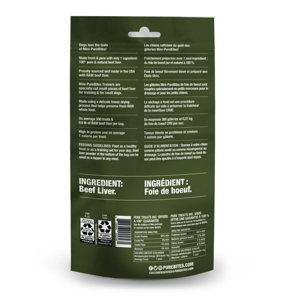 PureBites Mini Trainers Freeze Dried Beef Liver Dog Treats