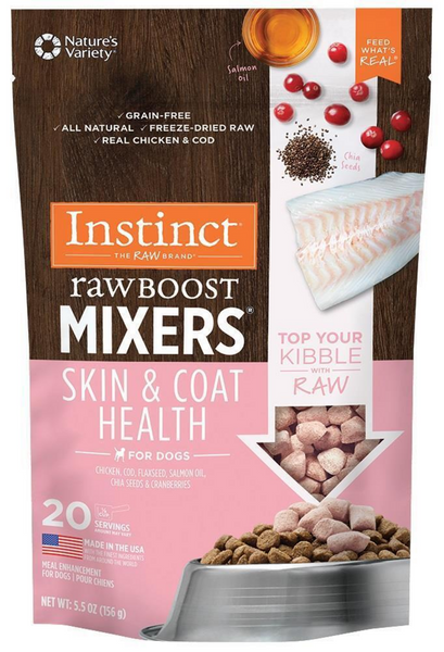 Instinct Raw Boost Mixers Grain Free Freeze Dried Skin & Coat Dog Food Topper