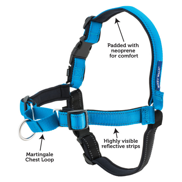 PetSafe Deluxe Easy Walk Ocean Blue & Black Dog Harness