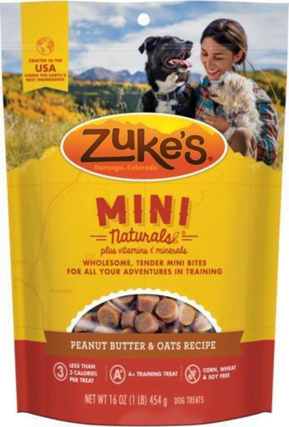 Zukes Mini Naturals Peanut Butter and Oat Dog Treats