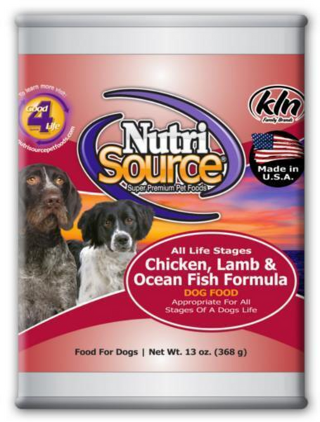 NutriSource Adult Chicken, Lamb & Ocean Fish Canned Dog Food