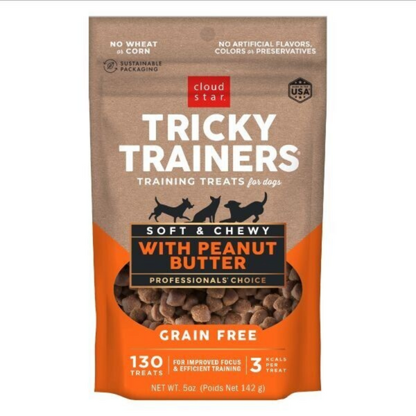 Cloud Star Tricky Trainers Soft & Chewy Grain Free Peanut Butter Dog Treats