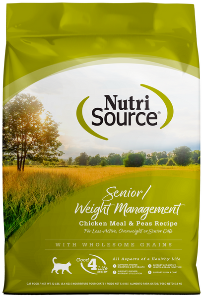 NutriSource Senior Weight Management Chicken & Pea Dry Cat Food