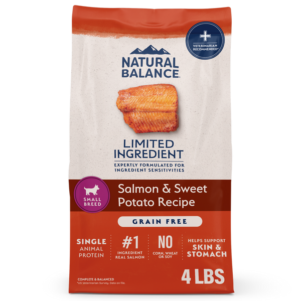 Natural Balance Limited Ingredient Grain Free Dry Dog Food for Small Breeds, Salmon & Sweet Potato