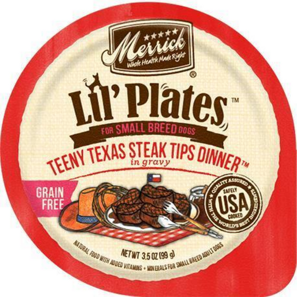 Merrick Lil' Plates Grain Free Texas Steak Tips Small Breed Adult Wet Dog Food