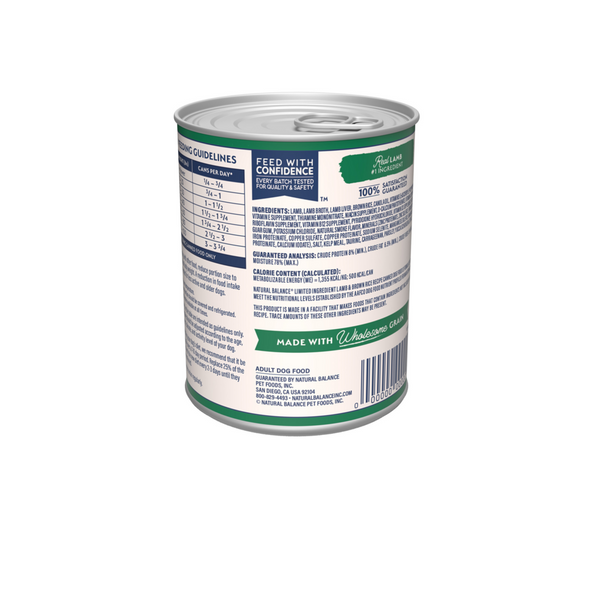 Natural Balance Limited Ingredient Wet Dog Food, Lamb & Brown Rice Recipe