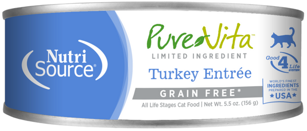 PureVita Grain Free 96% Real Turkey Entree Canned Cat Food