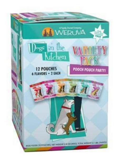 Weruva Dogs in the Kitchen Grain Free Pooch Pouch Party! Variety Pack Wet Dog Food Pouches