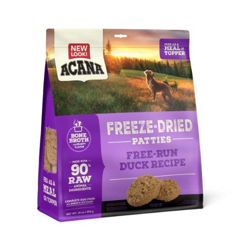 ACANA Freeze Dried Dog Food and Topper Grain Free High Protein Fresh and Raw Animal Ingredients Duck Recipe Patties
