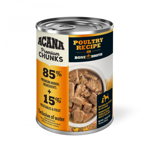 ACANA Premium Chunks Grainfree Poultry Recipe in Bone Broth Wet Dog Food
