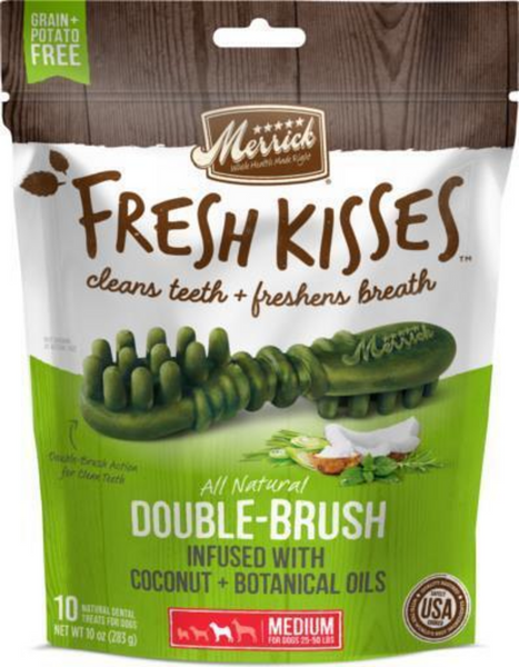 Merrick Fresh Kisses Coconut Oil and Botanics Dental Dog Chews Medium