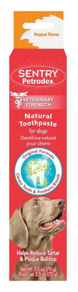 SENTRY Petrodex Veterinary Strength Natural Peanut Flavor Toothpaste for Dogs