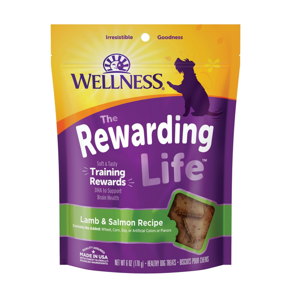 Wellness Rewarding Life Soft & Chewy Dog Treats Grain Free Lamb & Salmon