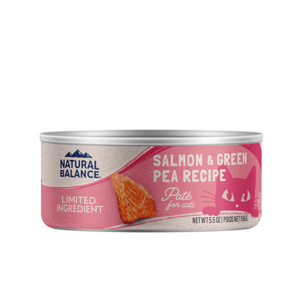 Natural Balance Limited Ingredient Wet Cat Food, Salmon & Green Pea Pate Recipe