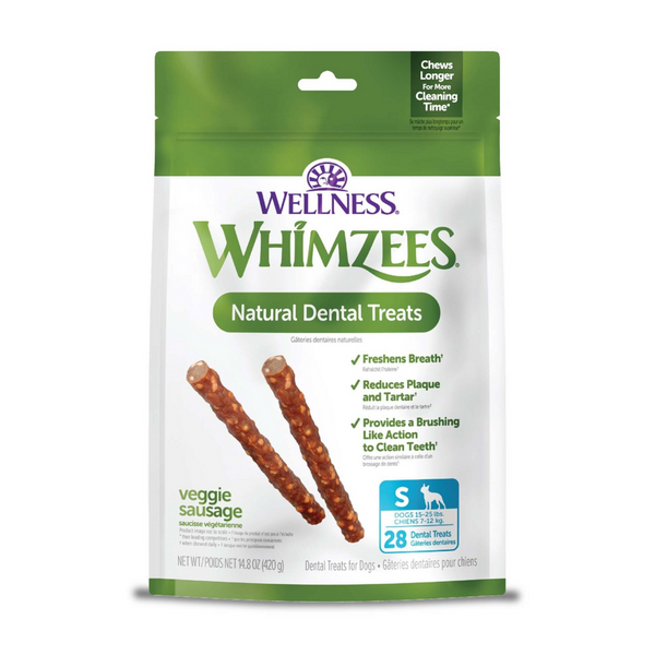 Whimzees Veggie Sausage Dental Chew Dog Treats