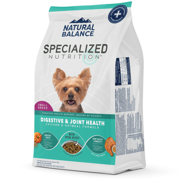 Natural Balance Specialized Nutrition Dry Dog Food, Small Breed Digestive & Joint Health Chicken & Oatmeal Formula