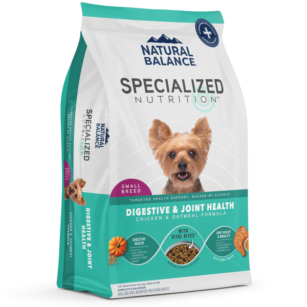 Natural Balance Specialized Nutrition Dry Dog Food, Small Breed Digestive & Joint Health Chicken & Oatmeal Formula