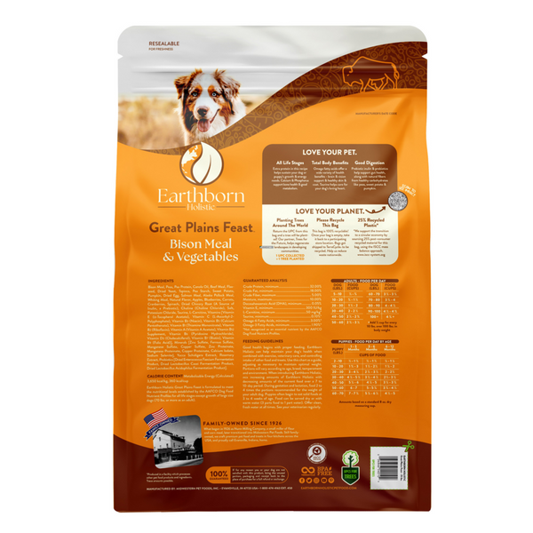 Earthborn Holistic Great Plains Feast Bison Meal & Vegetables Grain Free Dry Dog Food