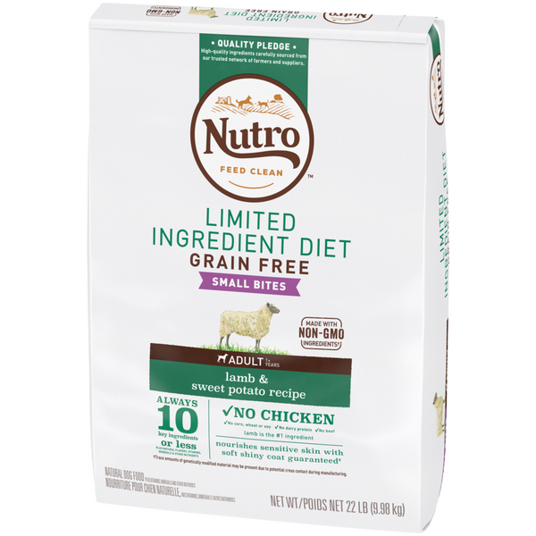 Nutro Limited Ingredient Diet Grain Free Small Bites Adult Lamb and Sweet Potato Dry Dog Food