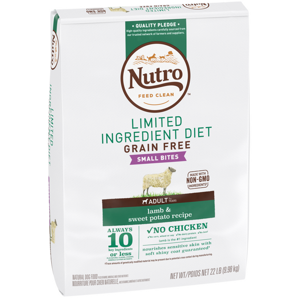 Nutro Limited Ingredient Diet Grain Free Small Bites Adult Lamb and Sweet Potato Dry Dog Food