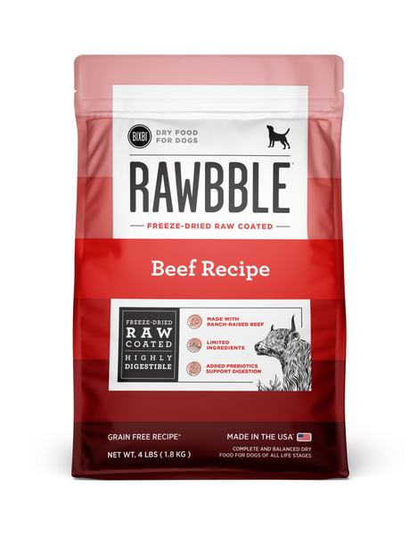Bixbi Rawbble Freeze Dried Coated Beef Kibble Recipe for Dogs