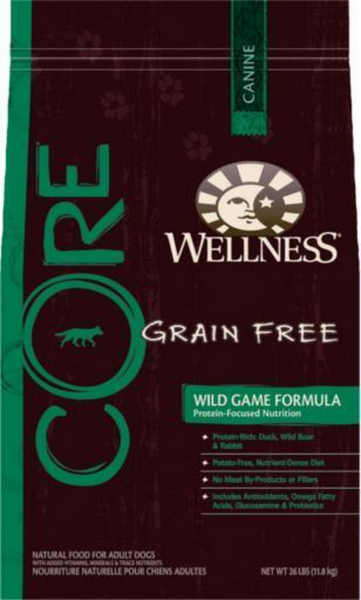 Wellness CORE Grain Free Natural Wild Game Duck, Turkey, Wild Boar and Rabbit Recipe Dry Dog Food