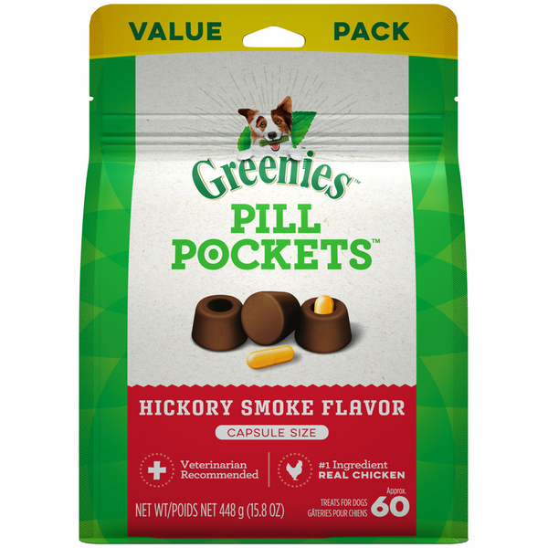 Greenies Pill Pockets Canine Hickory Smoke Flavor Dog Treats Capsule