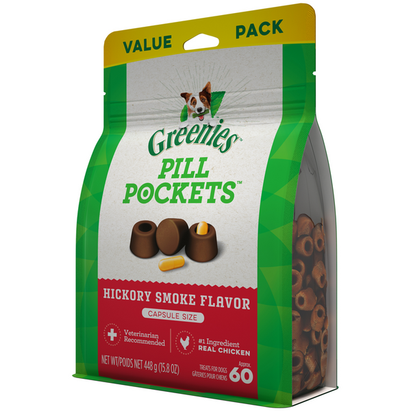 Greenies Pill Pockets Canine Hickory Smoke Flavor Dog Treats Capsule