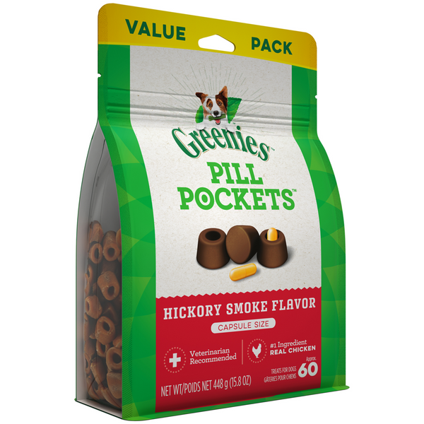 Greenies Pill Pockets Canine Hickory Smoke Flavor Dog Treats Capsule