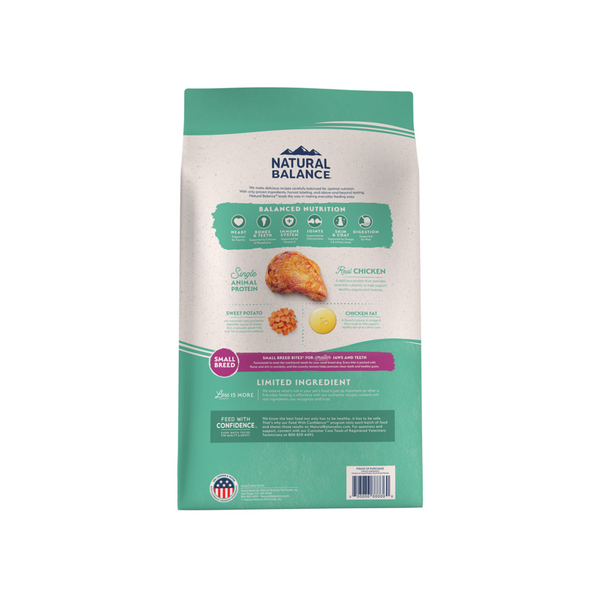 Natural Balance Limited Ingredient Grain Free Dry Dog Food for Small Breeds, Chicken & Sweet Potato Recipe