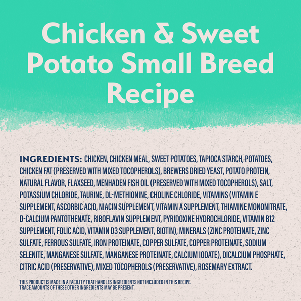 Natural Balance Limited Ingredient Grain Free Dry Dog Food for Small Breeds, Chicken & Sweet Potato Recipe