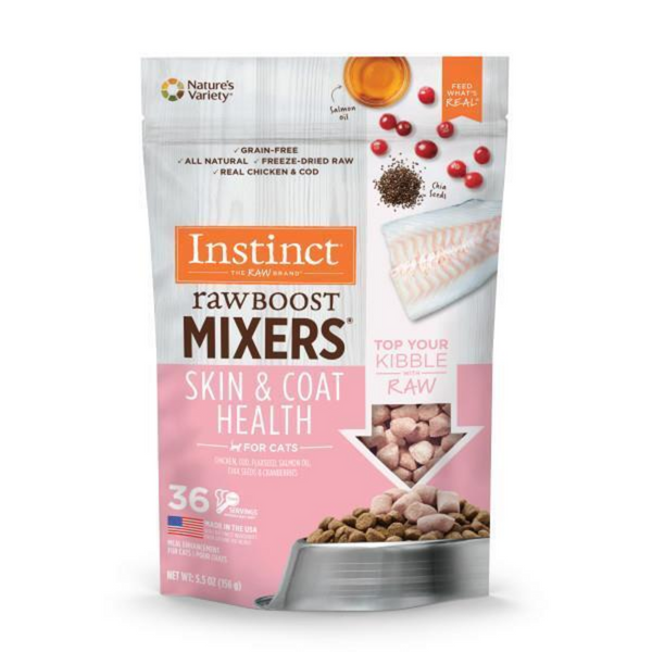 Instinct Raw Boost Mixers Grain Free Freeze Dried Skin & Coat Cat Food Topper