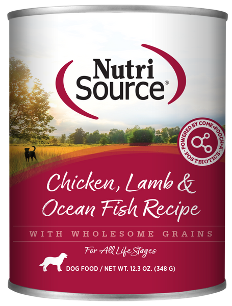 NutriSource Adult Chicken, Lamb & Ocean Fish Canned Dog Food