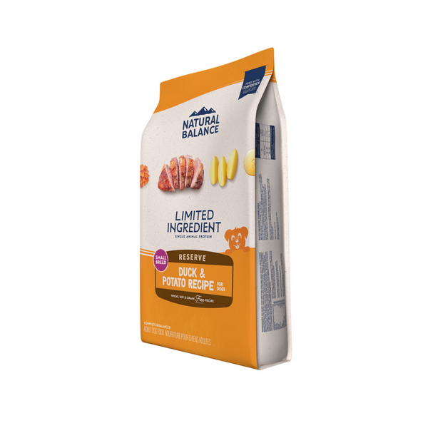 Natural Balance Limited Ingredient Reserve Grain Free Dry Dog Food for Small Breeds, Duck & Potato Recipe