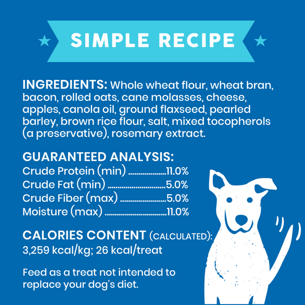 Cloud Star Wag More Bark Less Oats & Grains Crunchy Bacon & Cheese & Apples Dog Treats