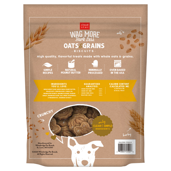 Cloud Star Wag More Bark Less Oats & Grains Crunchy Peanut Butter Dog Treats
