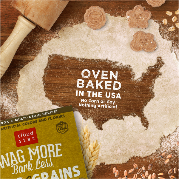 Cloud Star Wag More Bark Less Oats & Grains Crunchy Peanut Butter Dog Treats