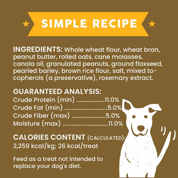 Cloud Star Wag More Bark Less Oats & Grains Crunchy Peanut Butter Dog Treats