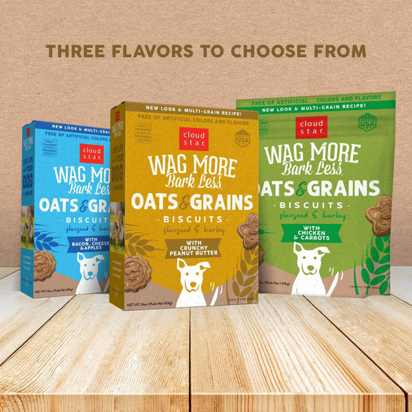 Cloud Star Wag More Bark Less Oats & Grains Crunchy Peanut Butter Dog Treats
