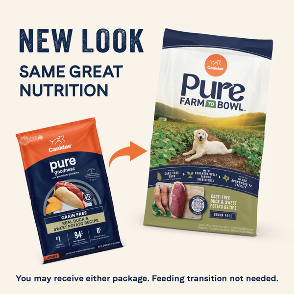 Canidae Pure Farm To Bowl Cage-Free Duck & Sweet Potato Recipe Dog Food