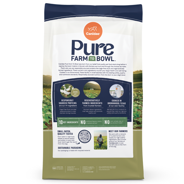 Canidae Pure Farm To Bowl Cage-Free Duck & Sweet Potato Recipe Dog Food