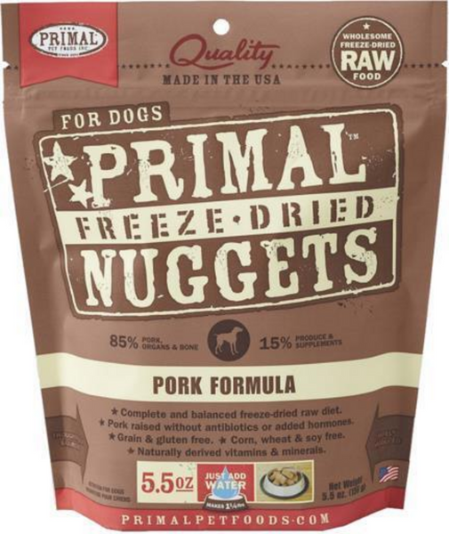 Primal Freeze-Dried Nuggets Grain Free Pork Formula Complete Diet Dog Food