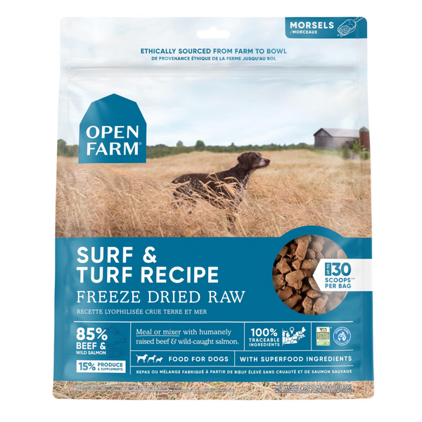Open Farm Grain Free Surf & Turf Morsels Freeze Dried Raw Dog Food