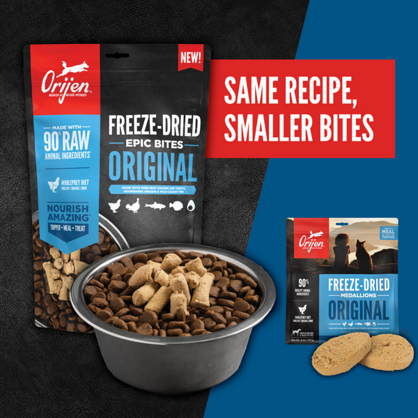 ORIJEN Original Epic Bites Freeze-Dried Dry Dog Food