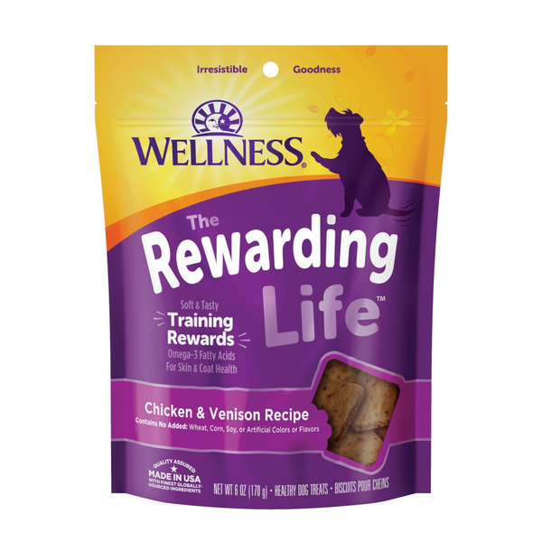 Wellness Rewarding Life Soft & Chewy Dog Treats Grain Free Chicken & Venison