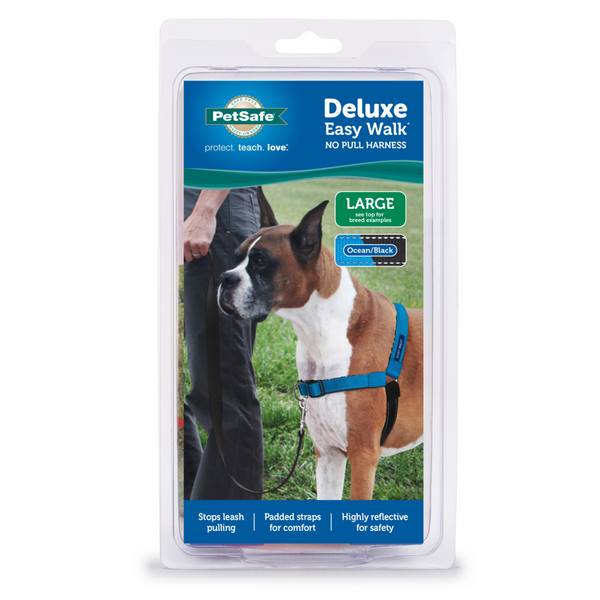 PetSafe Deluxe Easy Walk Ocean Blue & Black Dog Harness