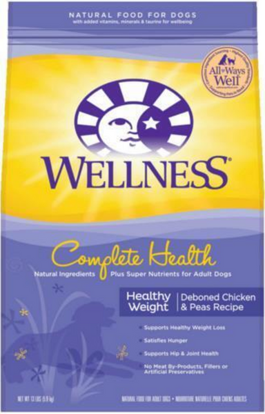 Wellness Complete Health Natural Healthy Weight Chicken and Peas Recipe Dry Dog Food