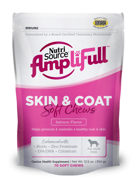 NutriSource AmpliFull Skin & Coat Dog Soft Chew Supplement