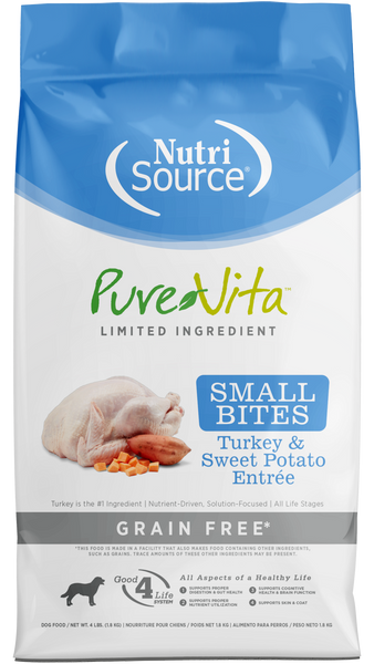 PureVita Small Bites Grain Free Turkey & Sweet Potato Recipe Dry Dog Food